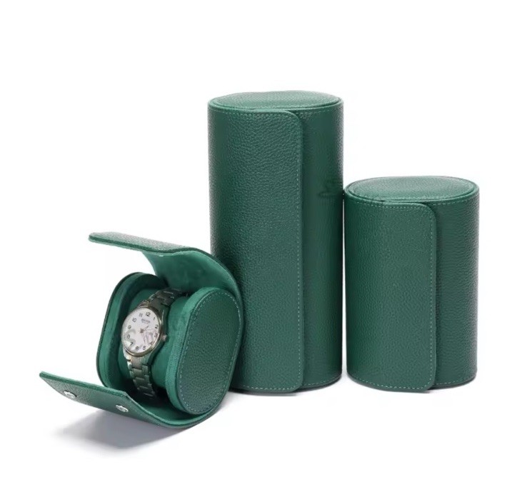 Luxury Genuine Green Watch Roll 1 - 2 - 3 Travel Case Leather Display Storage