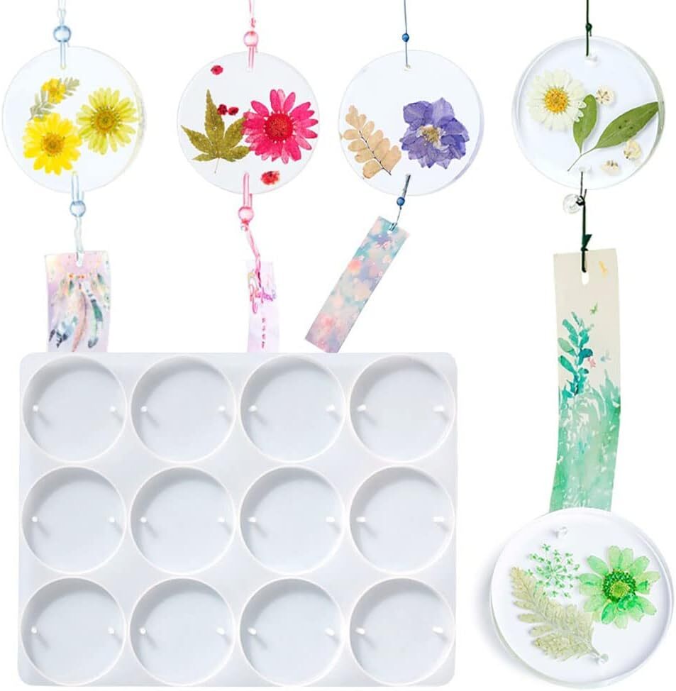 12-Cavity Deep Round Silicone Resin Molds for DIY Epoxy Crafts