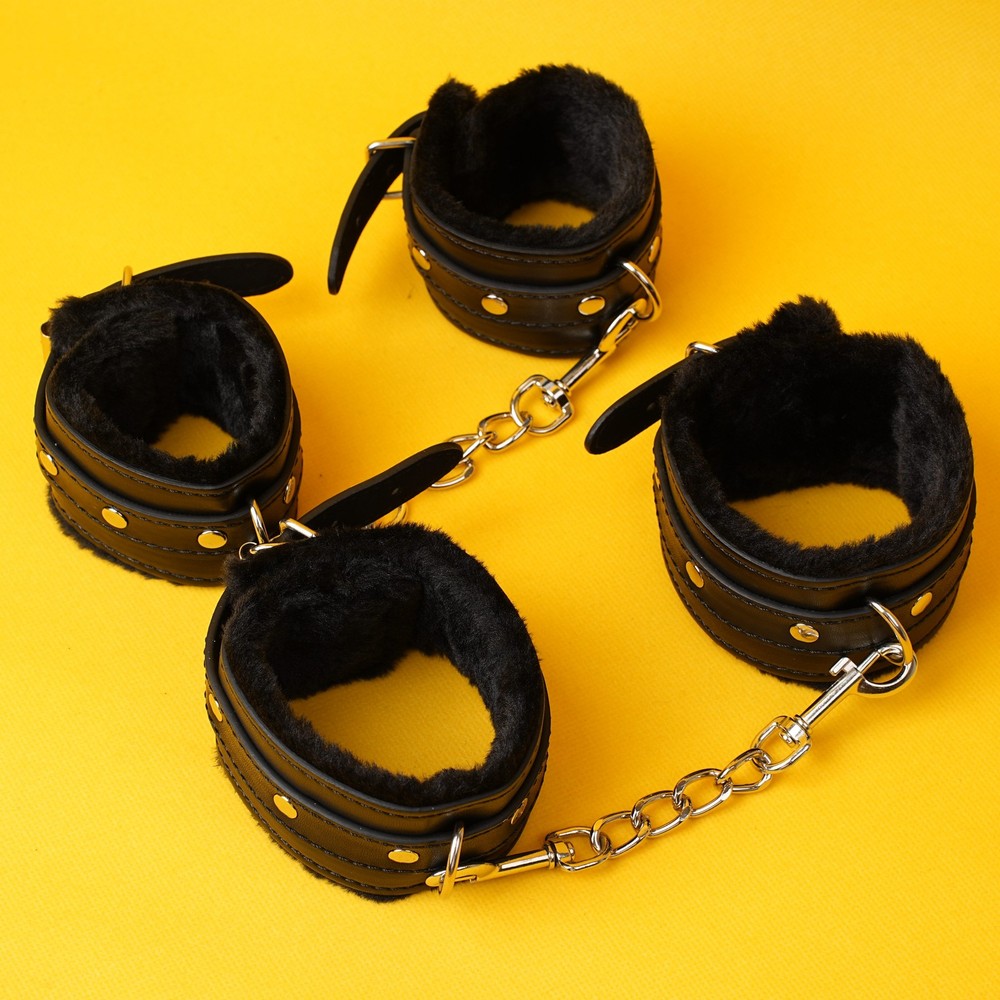Bondage Bed Restraint Neck Collar Handcuffs Ankle Cuffs Slave Roleplay Games US