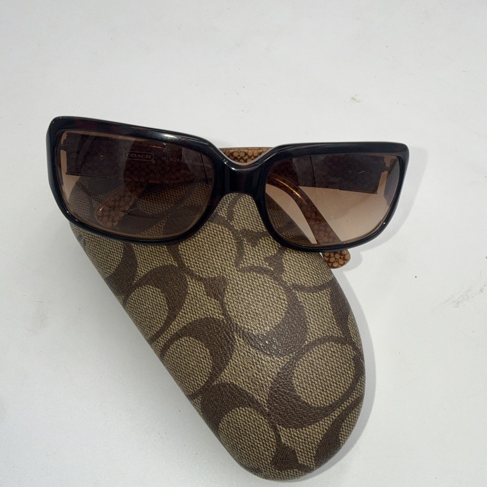 Coach Delphine Tortoise Shell Sunglasses Womens Brown Gradient Lenses 125-