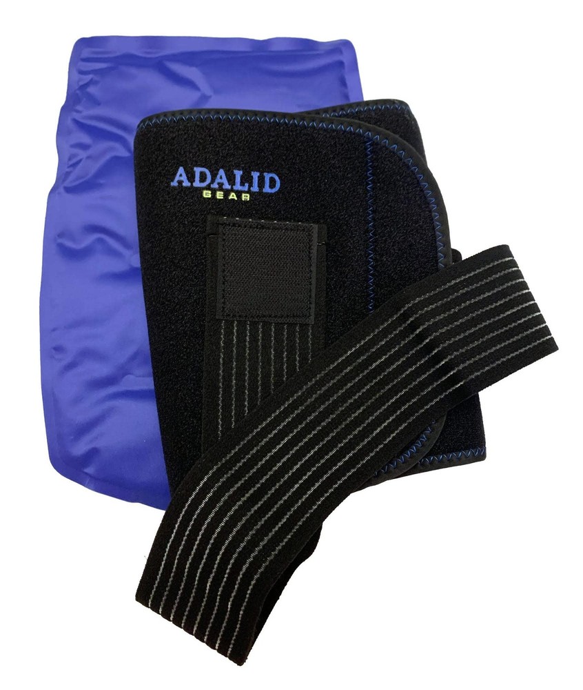 Thigh Brace Wrap with Hot Cold Therapy Gel Pack for Compression Relief