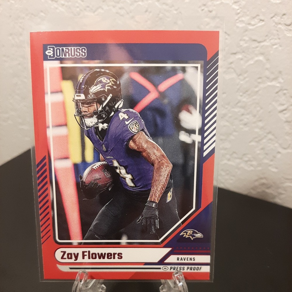 2024 Panini Donruss Zay Flowers RED Press Proof #278 Ravens NFL