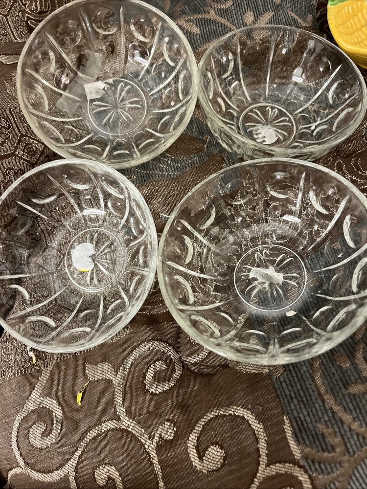 Vintage Crystal Candy Bowls Set of 4 Elegant Serving Dishes