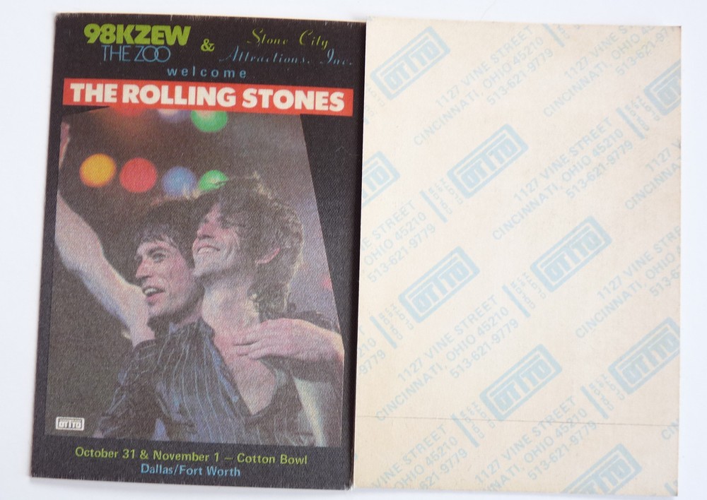 Rolling Stones 10/31 11/01 Cotton Bowl 1981 Tour Concert Backstage Pass D9