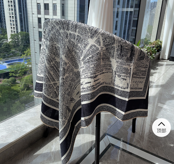 70% cashmere 30% silk grey grid double-sided printed square wrap shawl 42 inches