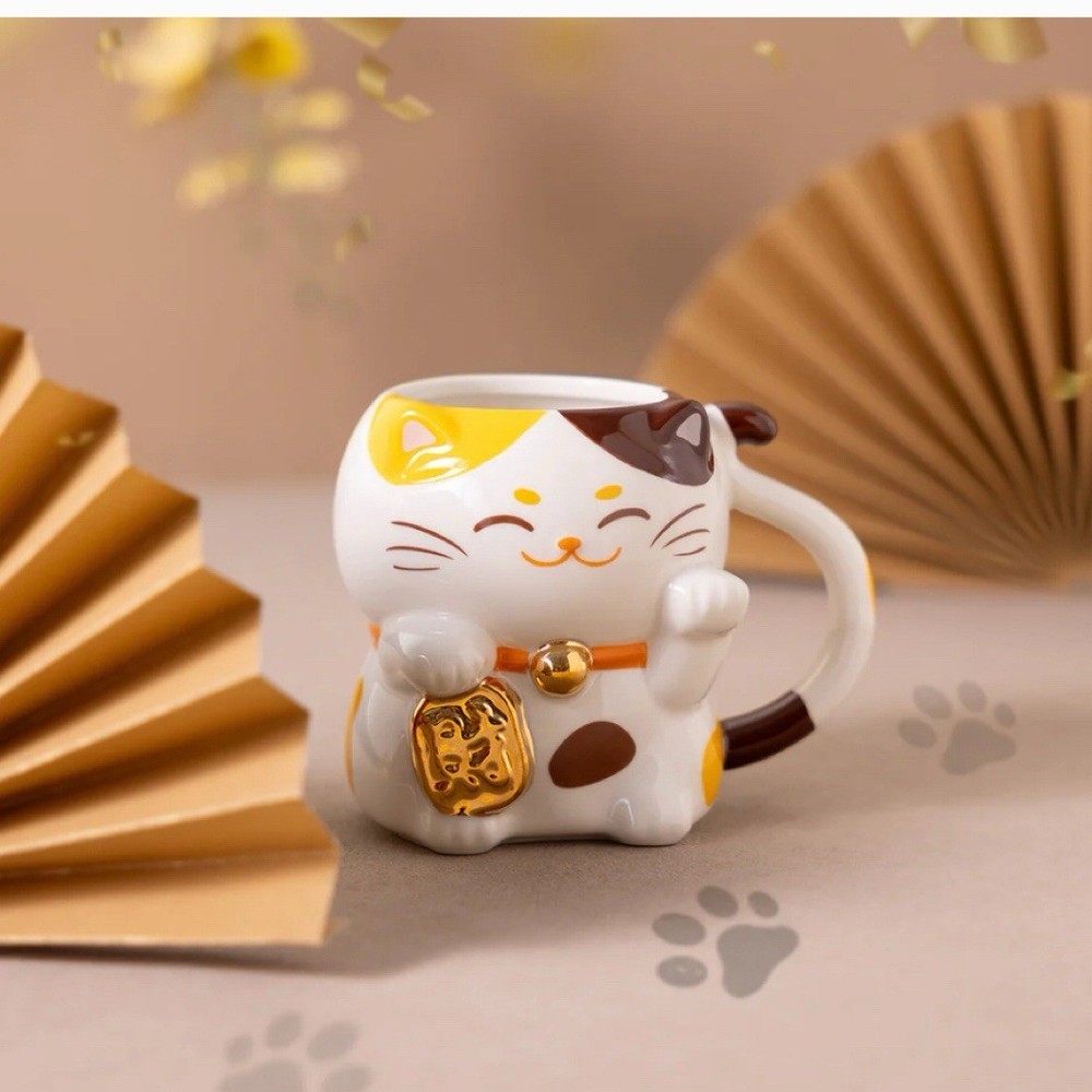 Starbucks Asia Fortune Lucky Cat 2026 New Year Ceramic Mug 15 Oz