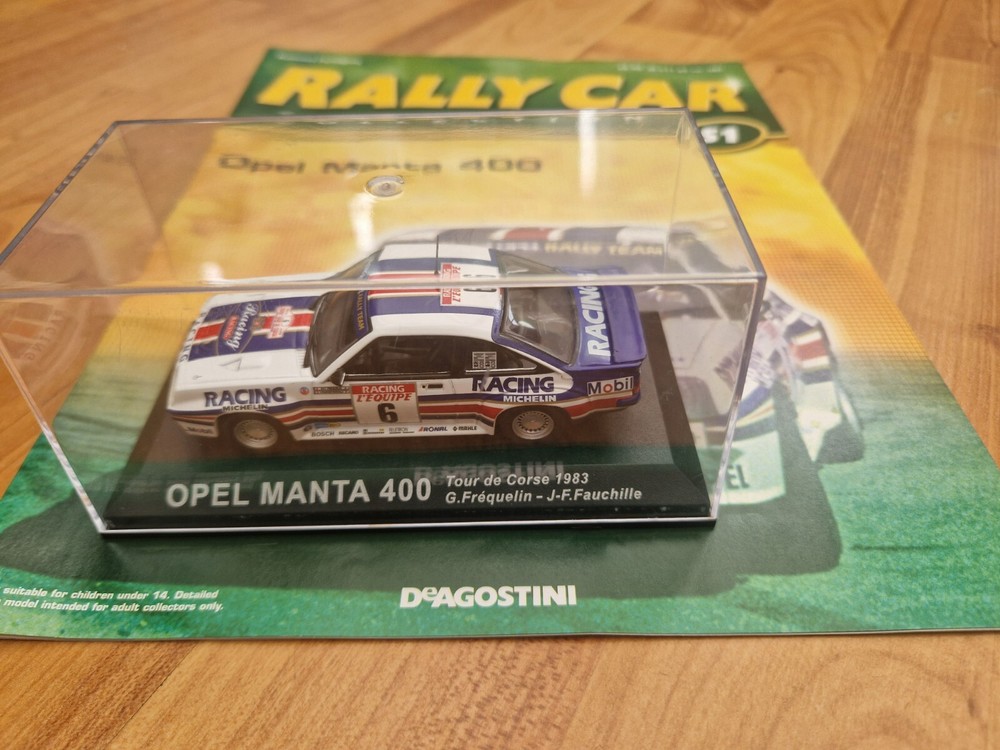 IXO DEAGOSTINI 1/43 OPEL MANTA 400 TOUR DE CORSE 1983 RALLY CAR + MAG