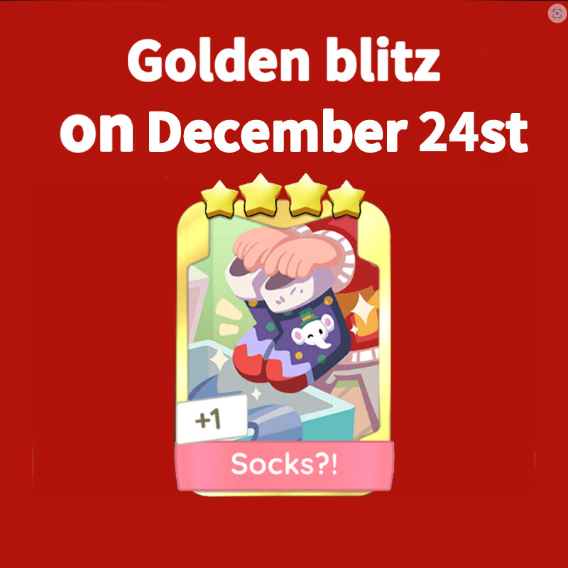 Monopoly_GO Golden Blitz Socks?! Gold Sticker Card FAST DELIVERY