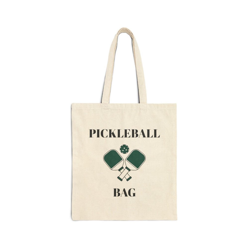 Pickleball Cotton Canvas Tote Bag for Sports Lovers Eco-Friendly Reusable Carryall