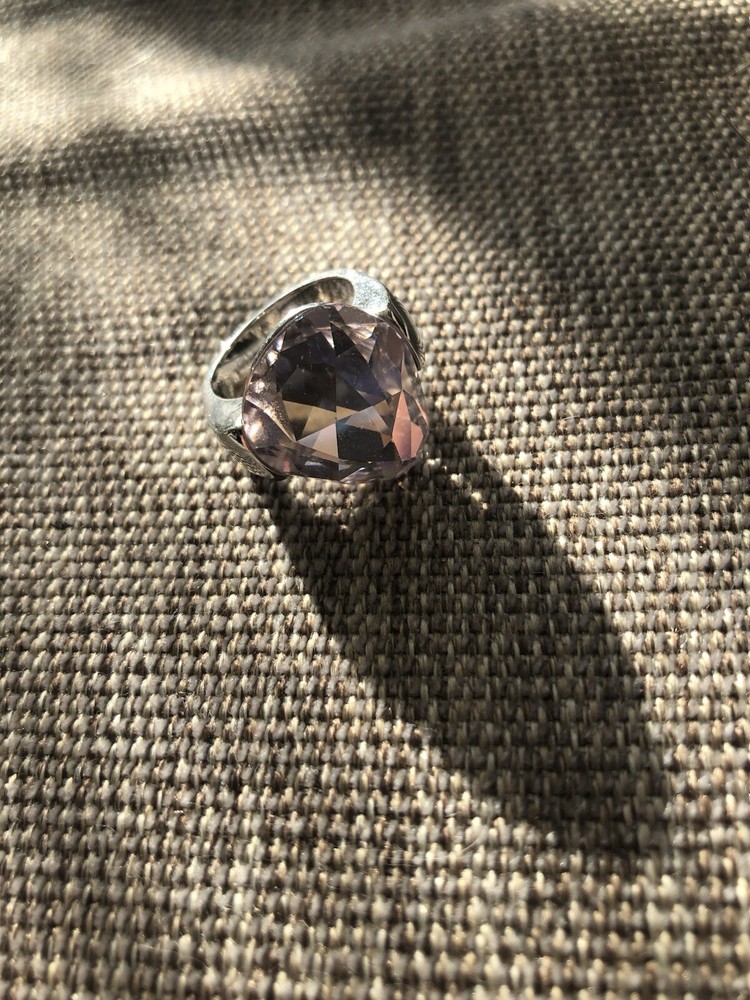 Swarovski Genuine Light Pink Crystal Ring Size 55 Authentic  