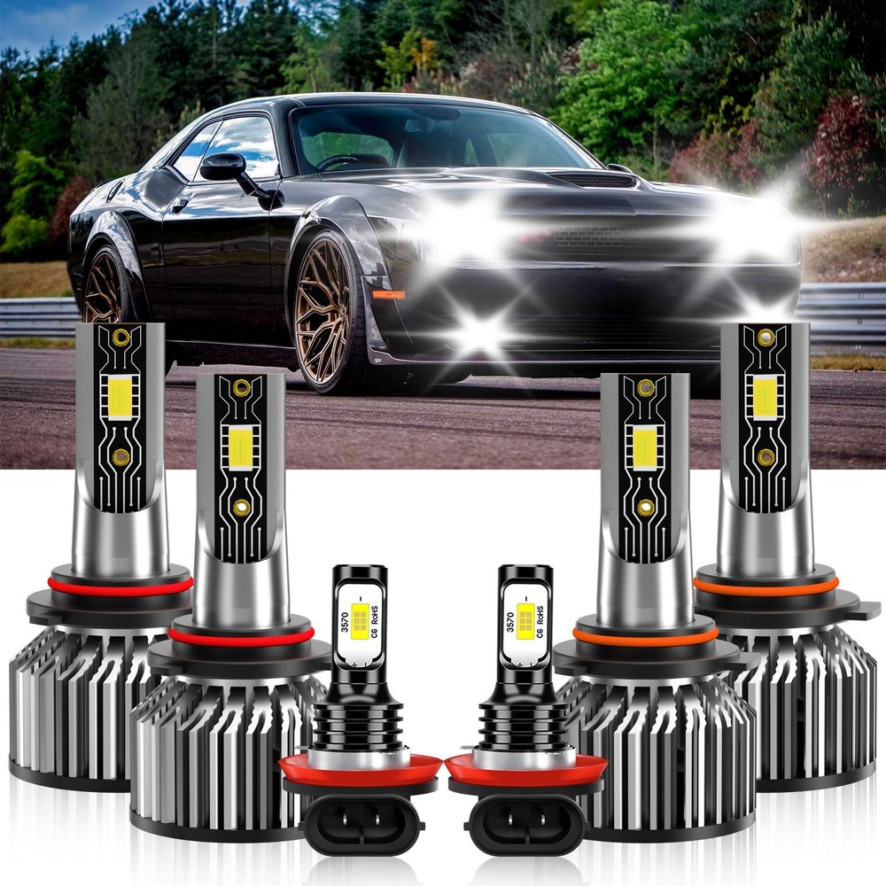 For Dodge Avenger 2013-2014 6x Combo 9005+9006+H11 LED Headlight Bulbs Fog light