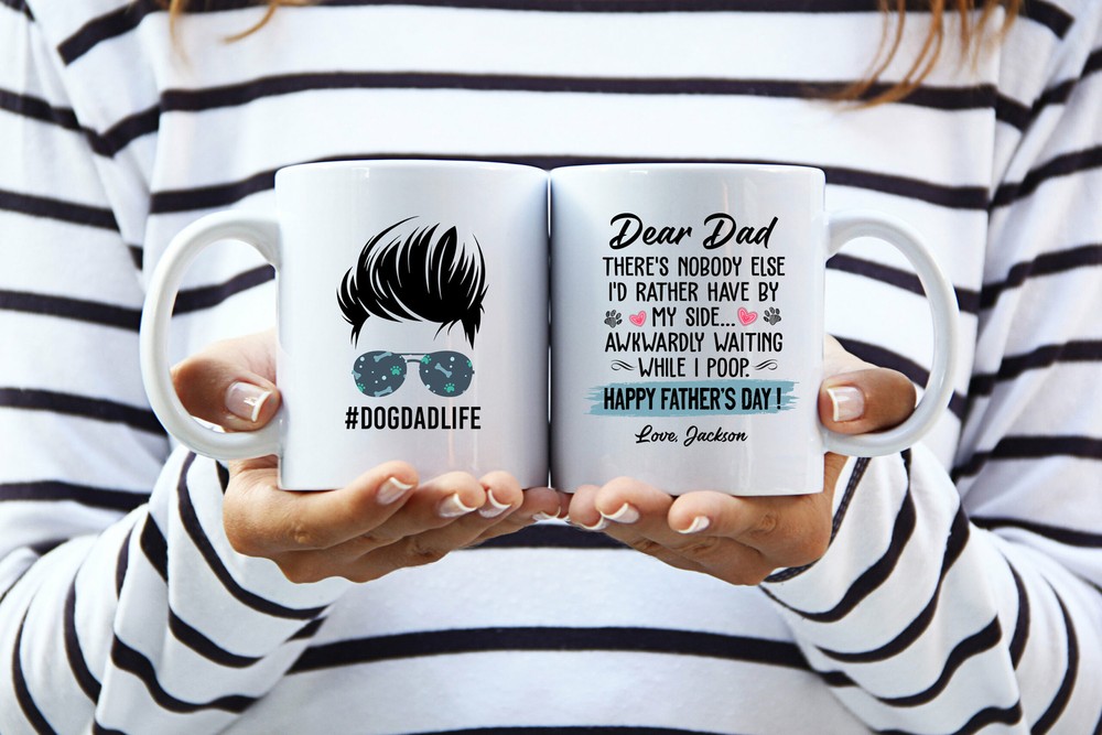 Personalized Dog Dad Life Mug Happy Fathers Day Dog Papa Cup Dog Owner Dog