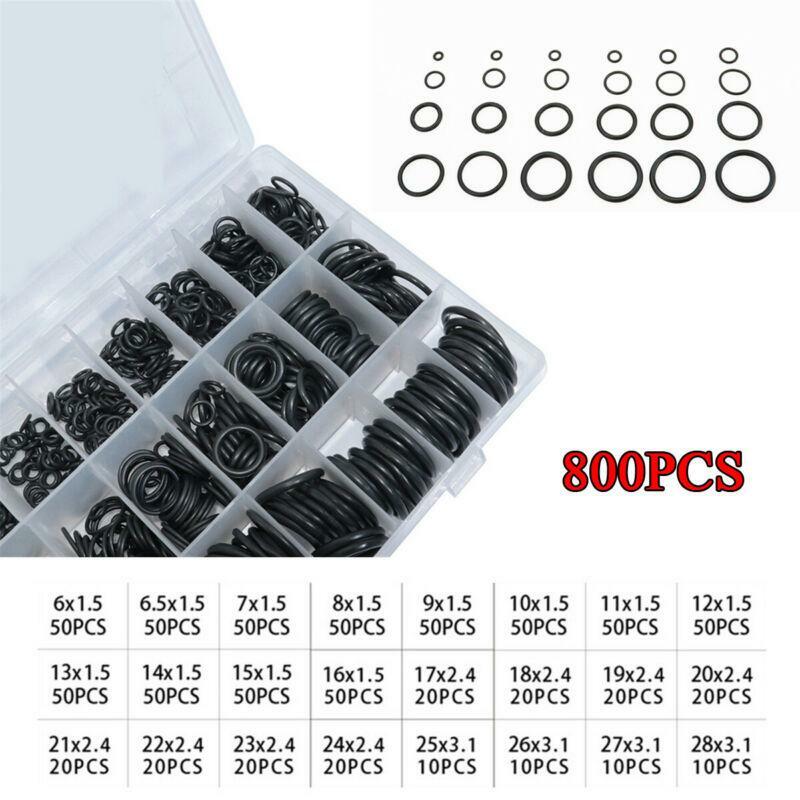 800PCS 6mm-28mm Rubber O-Ring Gasket Assortment Set Gasket Automotive Seal Kit