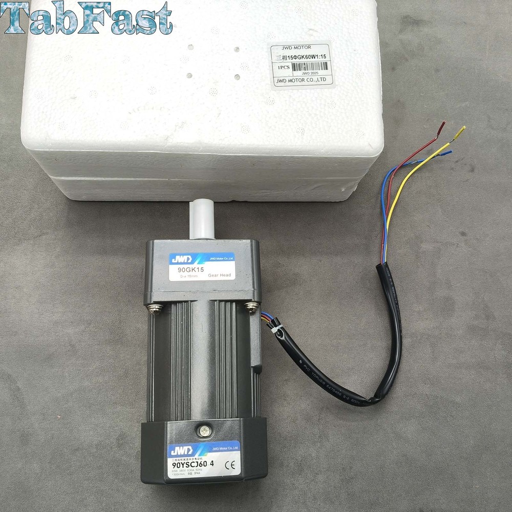 New for JWD Motor 90YSCJ60-4 + 90GK15 Gear Head 15MM Shaft