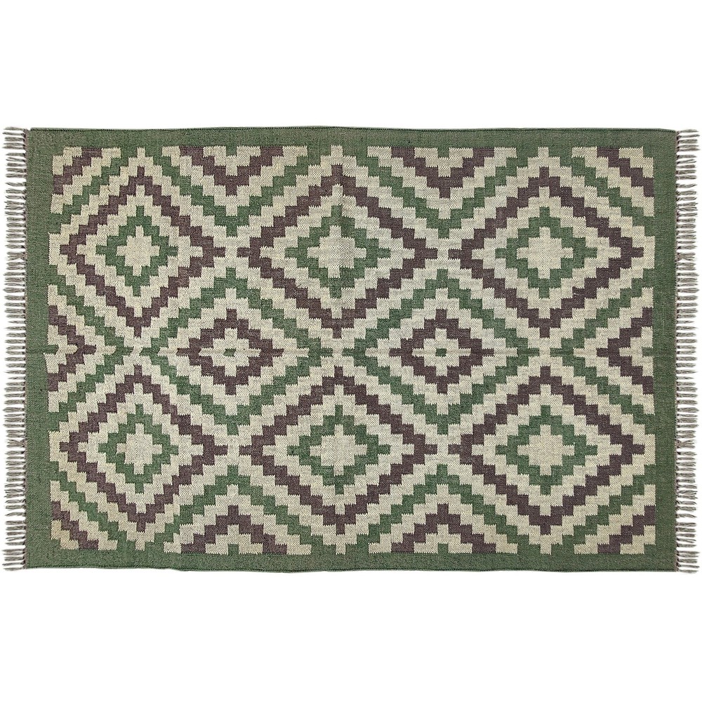 Handmade 4x6 Kilim Wool Jute Rug for Bedroom or Living Room