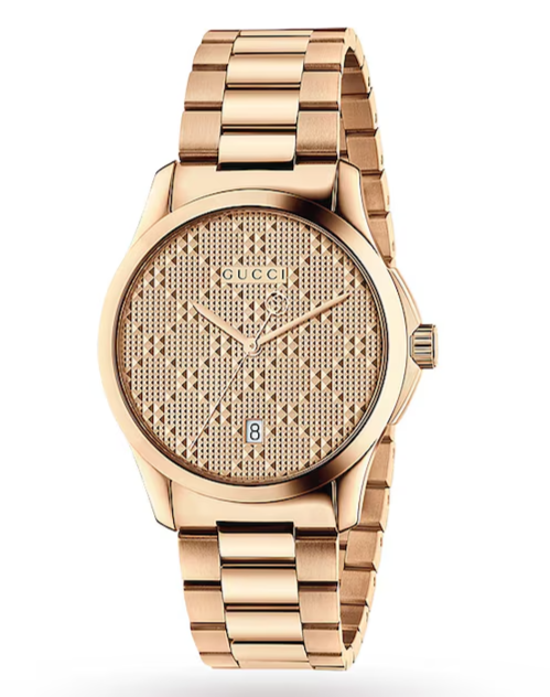 Gucci G-Timeless Mens Rose Gold Stainless Steel Watch YA126482 $1100