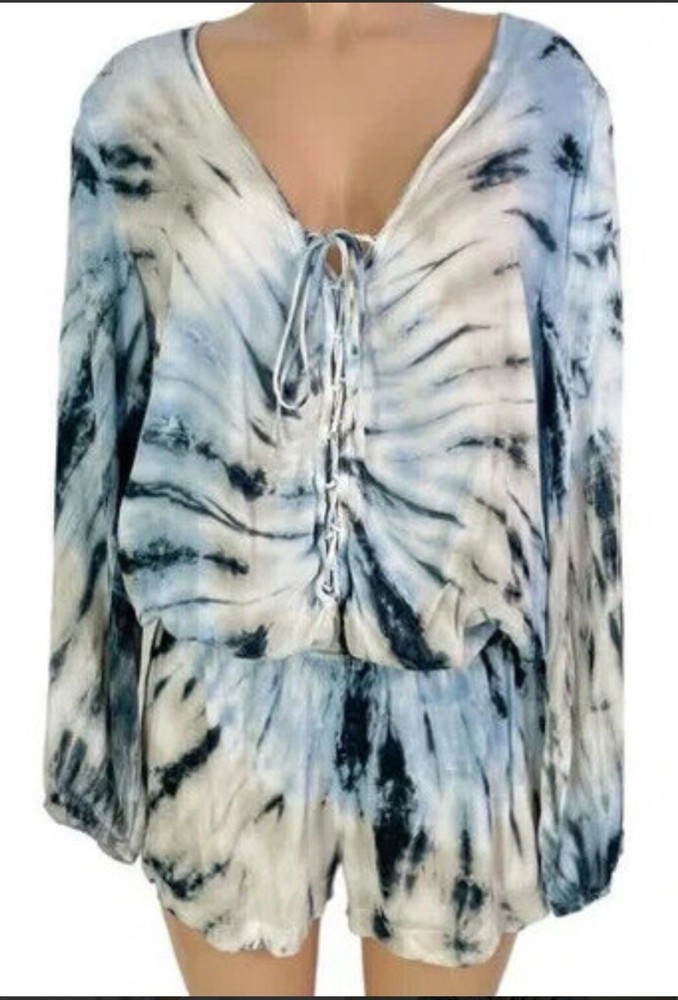 Surf Gypsy Tie Dye Long Sleeve Romper NWT $58 Sz sm