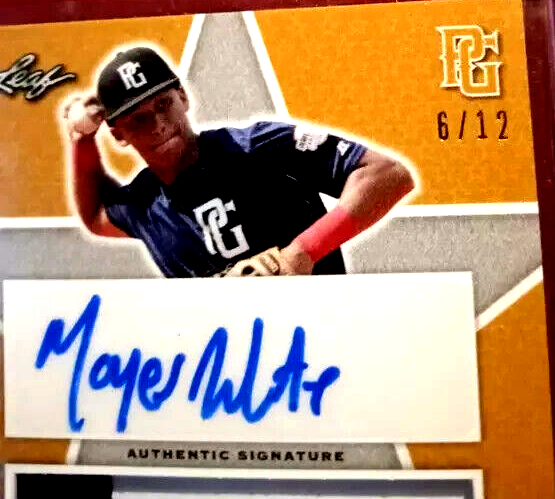 MLB NCAA Mayes White Auto Game Worn Patch SSP 6/12 Perfect Game UAB Florida St