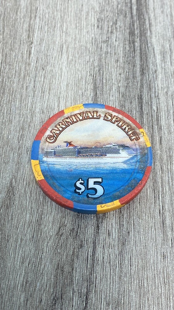 Carnival Spirit $5 Casino Chip Louis XIV Carnival Cruise Lines