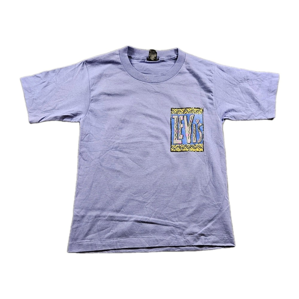 Vintage 90s Levi's Double-sided Purple Graphic T-shirt Made In USA Size Large