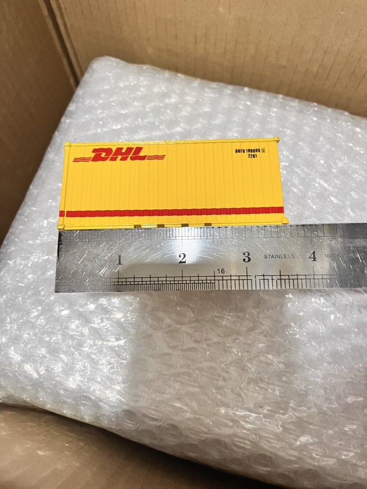 1:64 Scale 20ft DHL Container Diecast Model Suitable Dcp Flatbed ( Defects ）