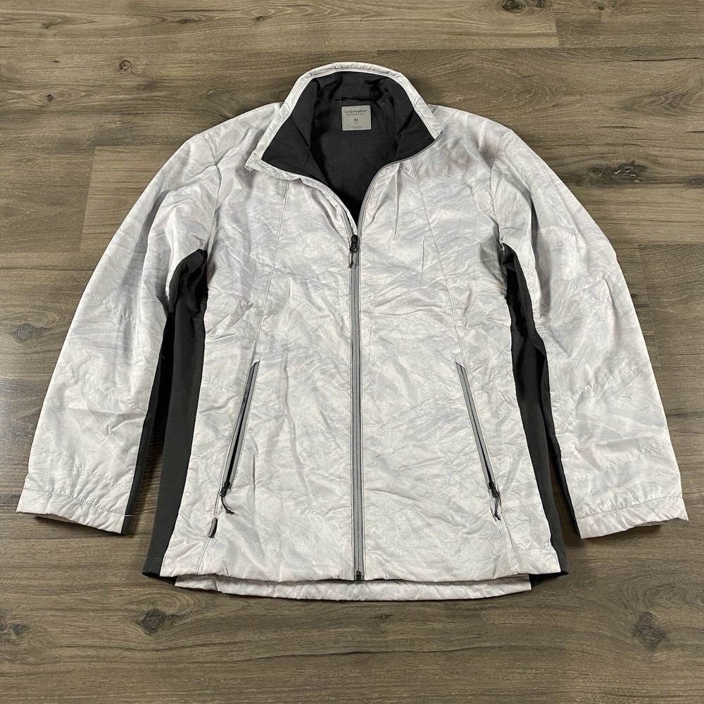 Icebreaker Merinoloft Full Zip Jacket Men's Medium Gray Black Marbled Gorpcore