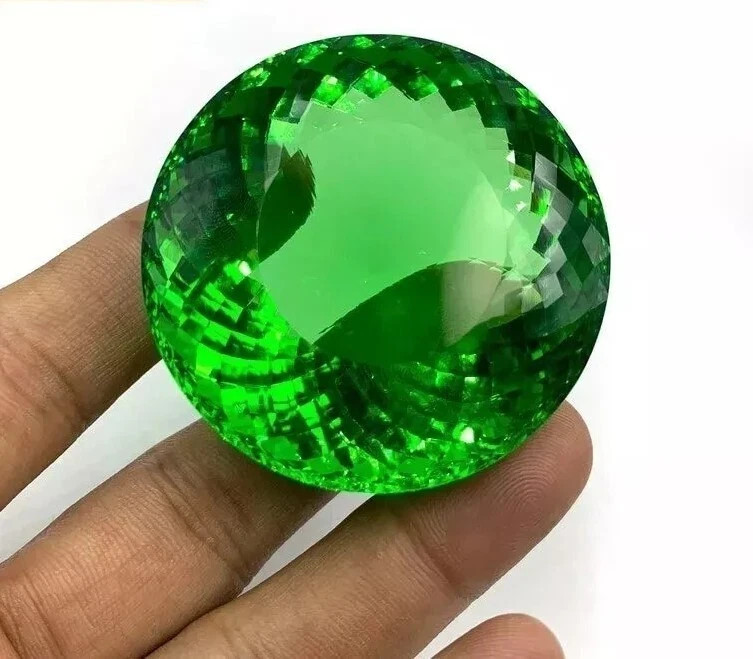 Green Color 1000 Ct Certified Huge Topaz Round Cut Brazilian Natural Gemstone
