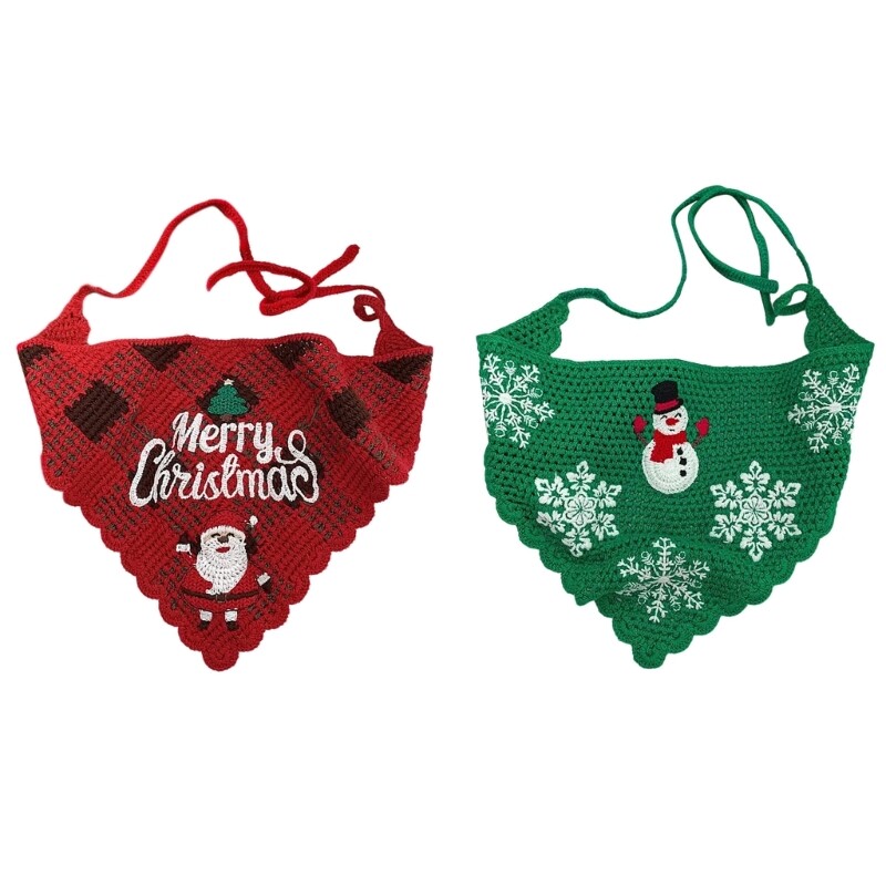 Crocheted Snowman Headband with Snowflake Christmas Scarf