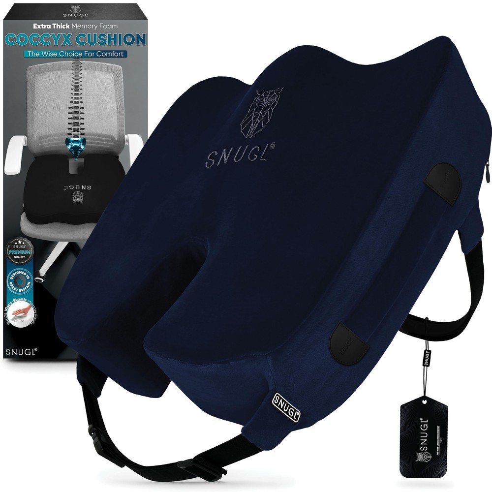 Coccyx Cushion | Thick Memory Foam Seat Cushion for Office, Car, Wheelchair &...