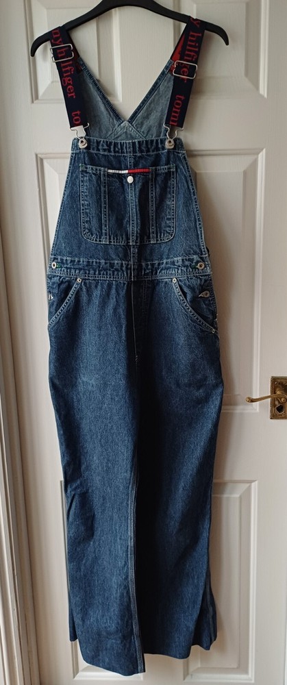 Vintage Tommy Hilfiger Blue Denim Dungarees Size L