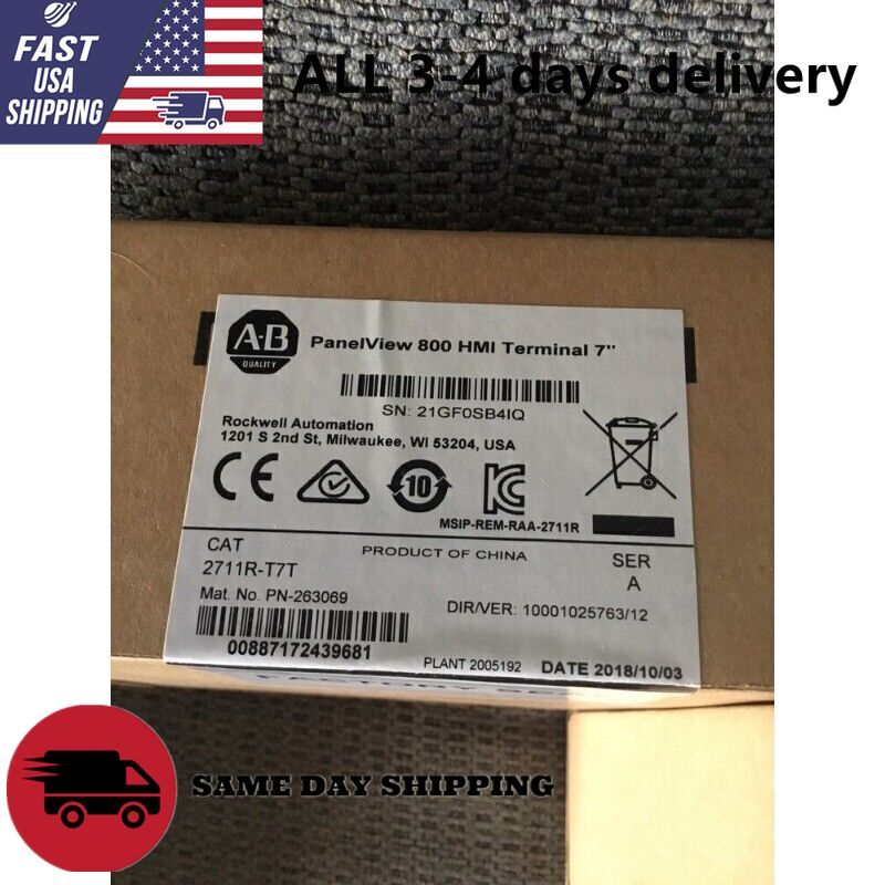 2711R-T7T Allen Bradley Panelview 800 Hmi 7 Inch Color Terminal