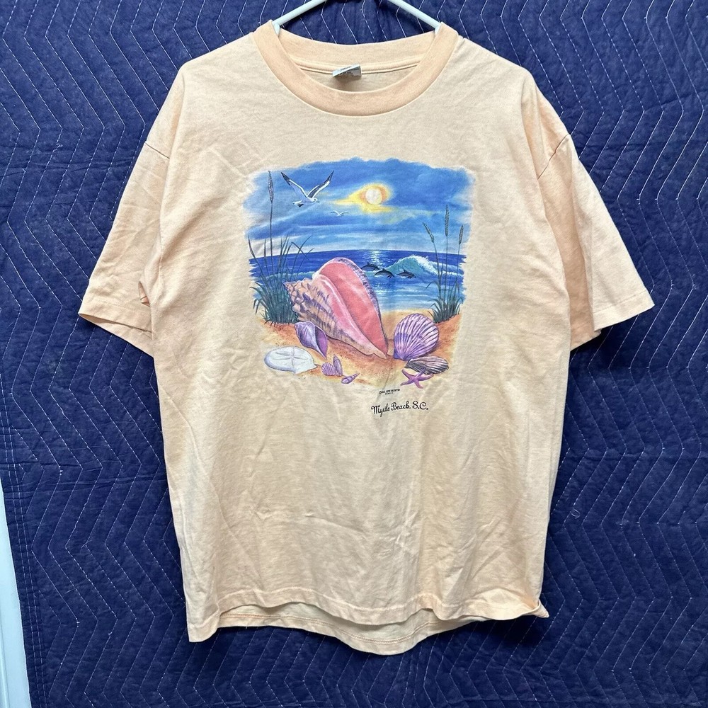 Myrtle Beach Tourist Shirt Adult Extra Large Orange Shirt Sleeve Men’s Shells