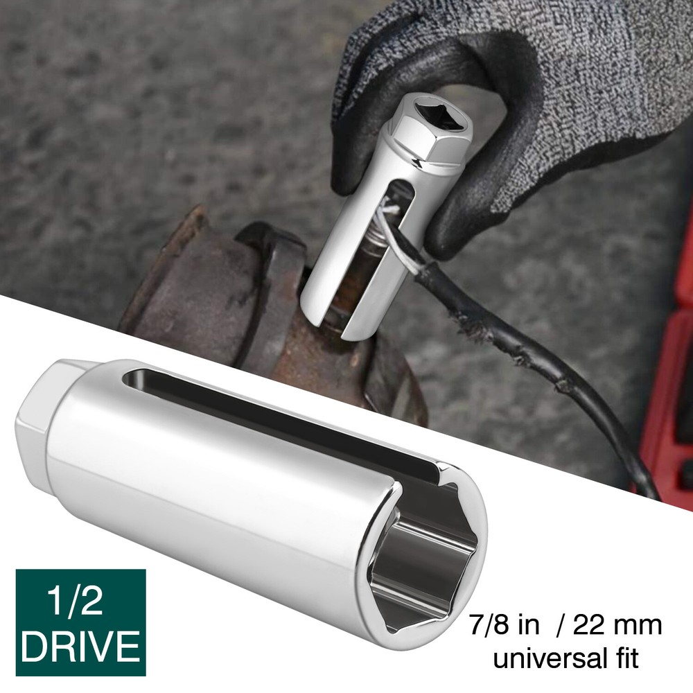 7/8'' 22mm O2 Oxygen Sensor Socket Removal Tool Side Wire Cutout 1/2