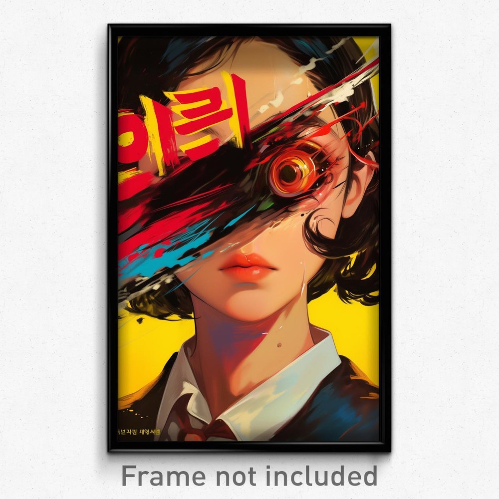 Korean Psychedelic Art Retro Film Print - Bleak Claim Movie Poster