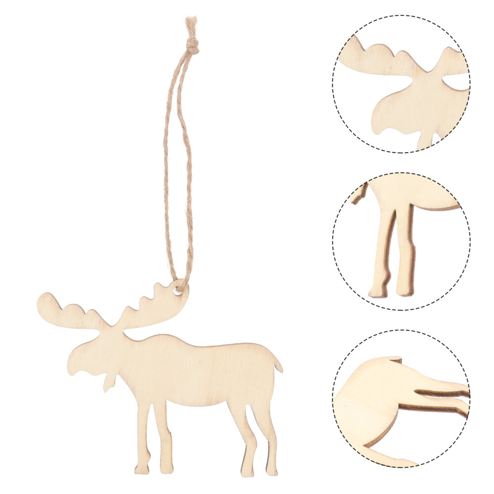 10 Pcs Small Craft Christmas Deer Novelty Decoration DIY Pendant