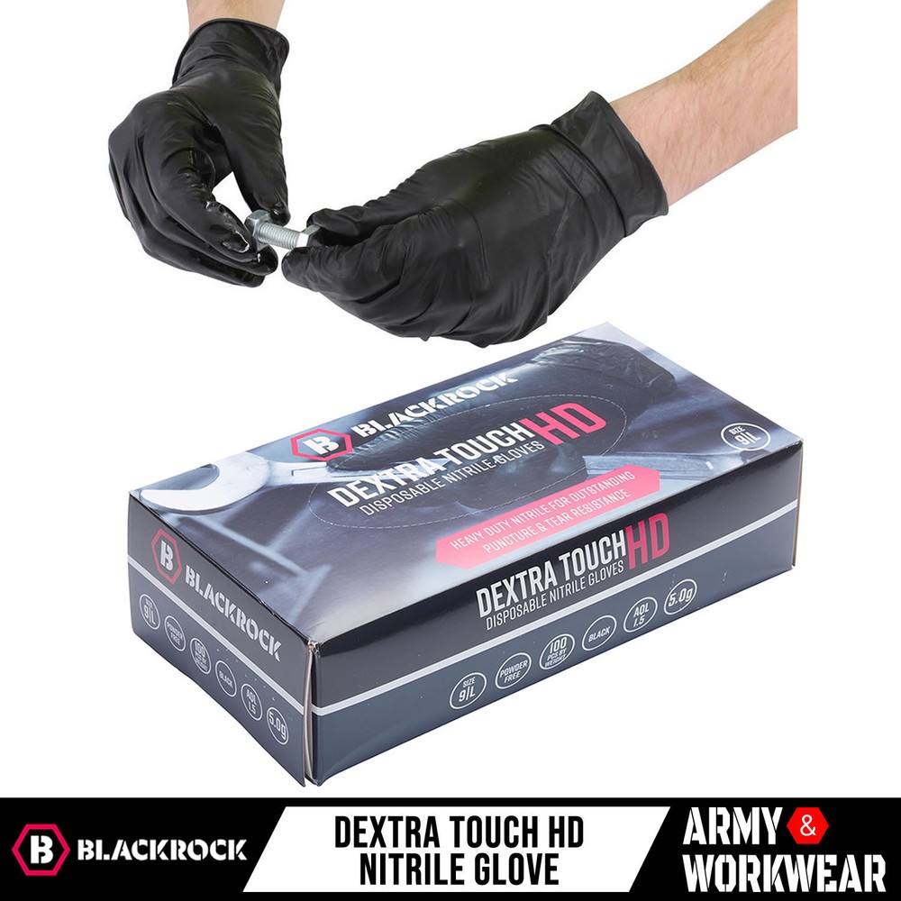 Heavy Duty Black Nitrile Gloves Latex Free for Tattoo Paint