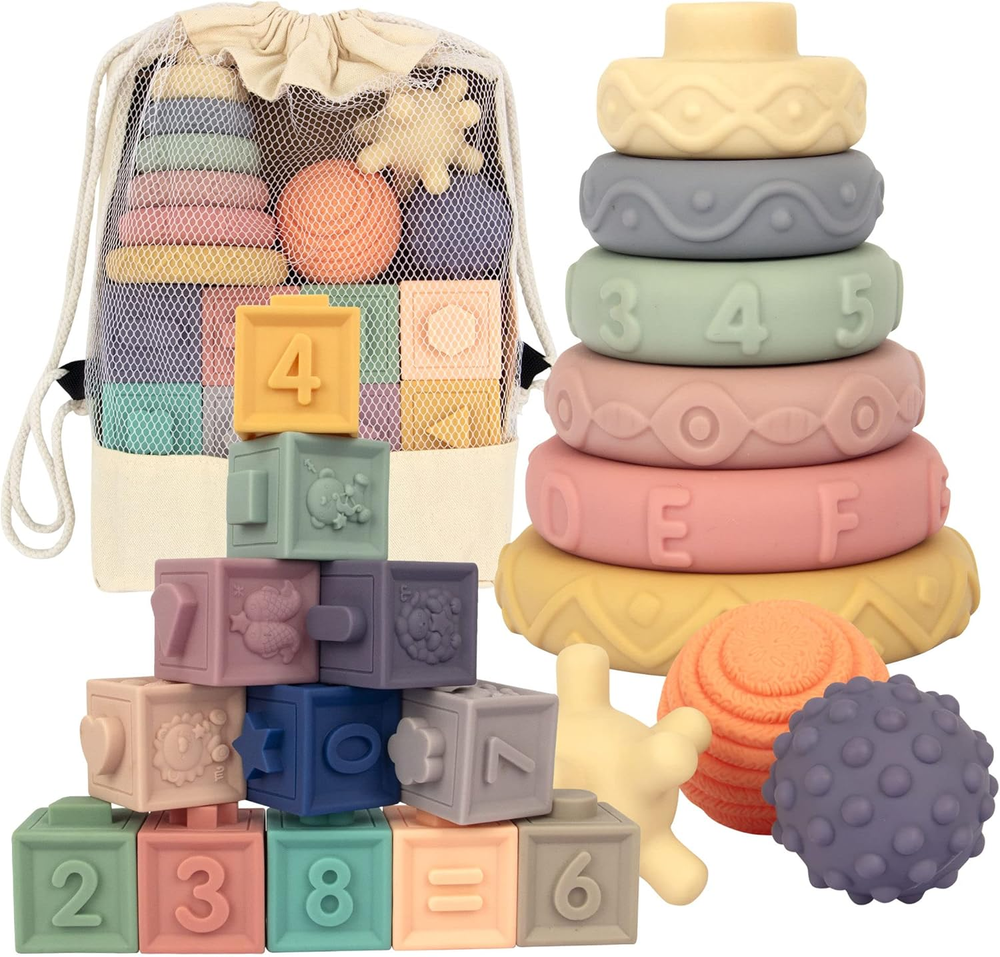 21PCS Montessori & Teething Toys for Babies 6 Months+ with Ear Protection