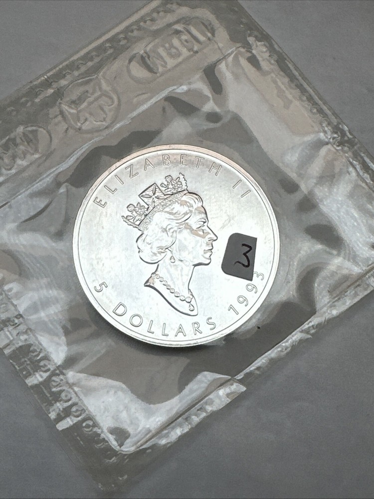1993 1 oz 0.9999 Fine Silver Maple Leaf Sealed In Original RCM Packaging - BU