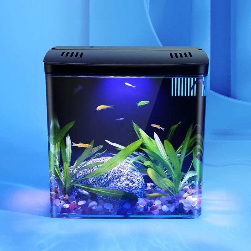 Mini Living Room Fish Tank Tabletop Household Ecological Aquarium Design Plus.