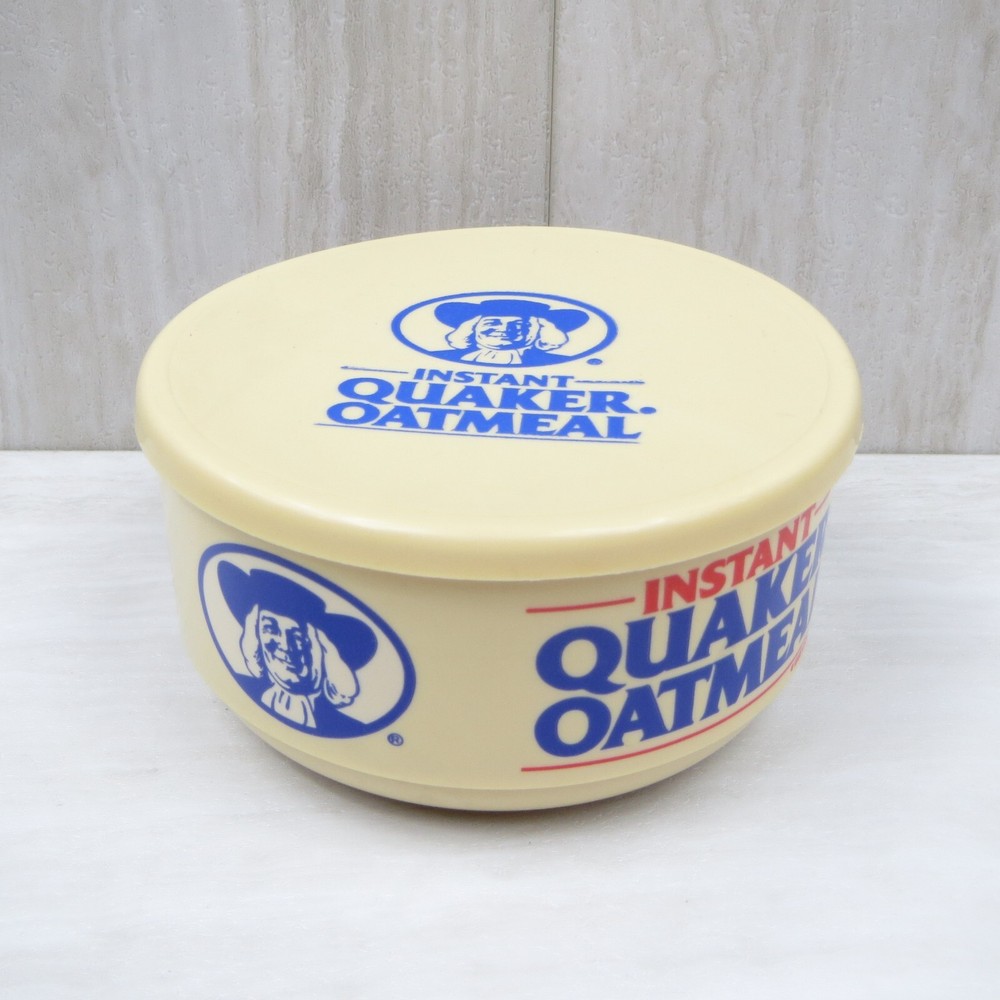VINTAGE 1988 INSTANT QUAKER OATMEAL PROMOTIONAL CEREAL BOWL WITH LID