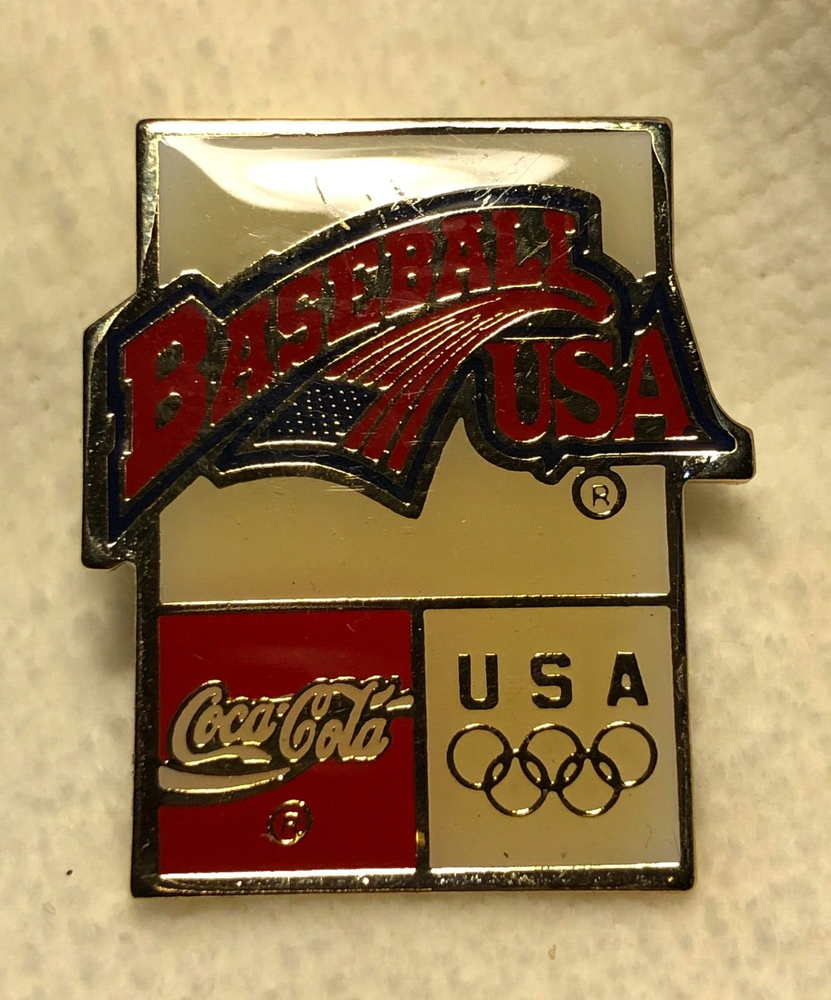 ATLANTA 1996 ~ Coke Pin ~ BASEBALL USA Olympics