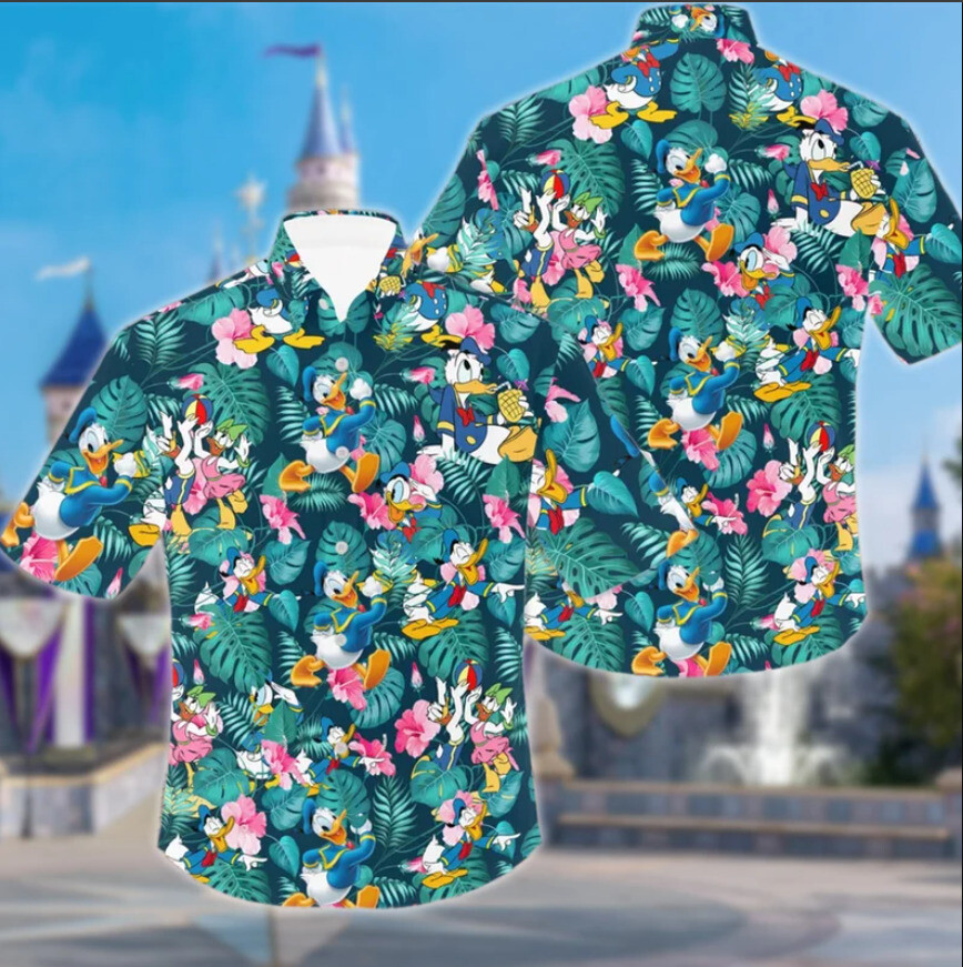 Donald Duck With Flowers 3D Hawaii Shirt Halloween Gift Best Price Us Size