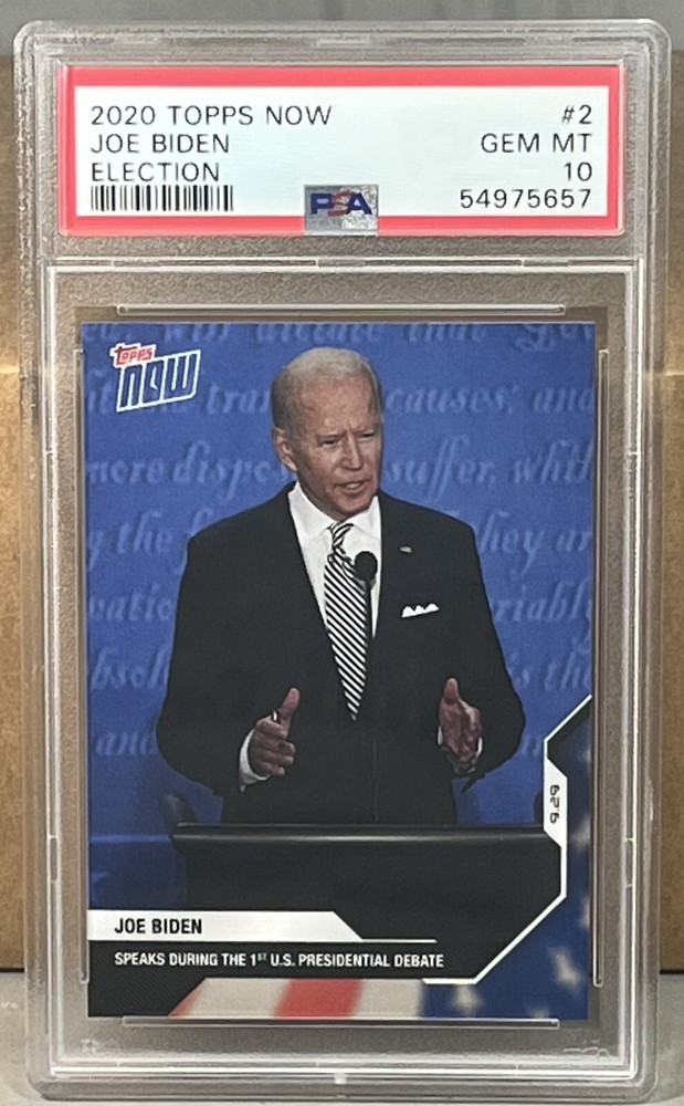 2020 TOPPS NOW ELECTION #2 JOE BIDEN PSA 10 GEM MINT 1st US Presidential Debate