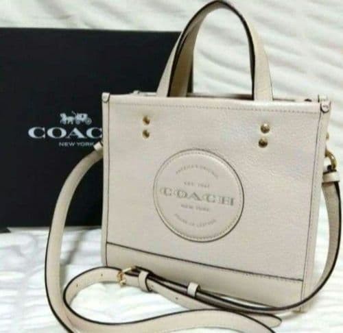 COACH Dempsey Tote 2way Shoulder Bag White Leather