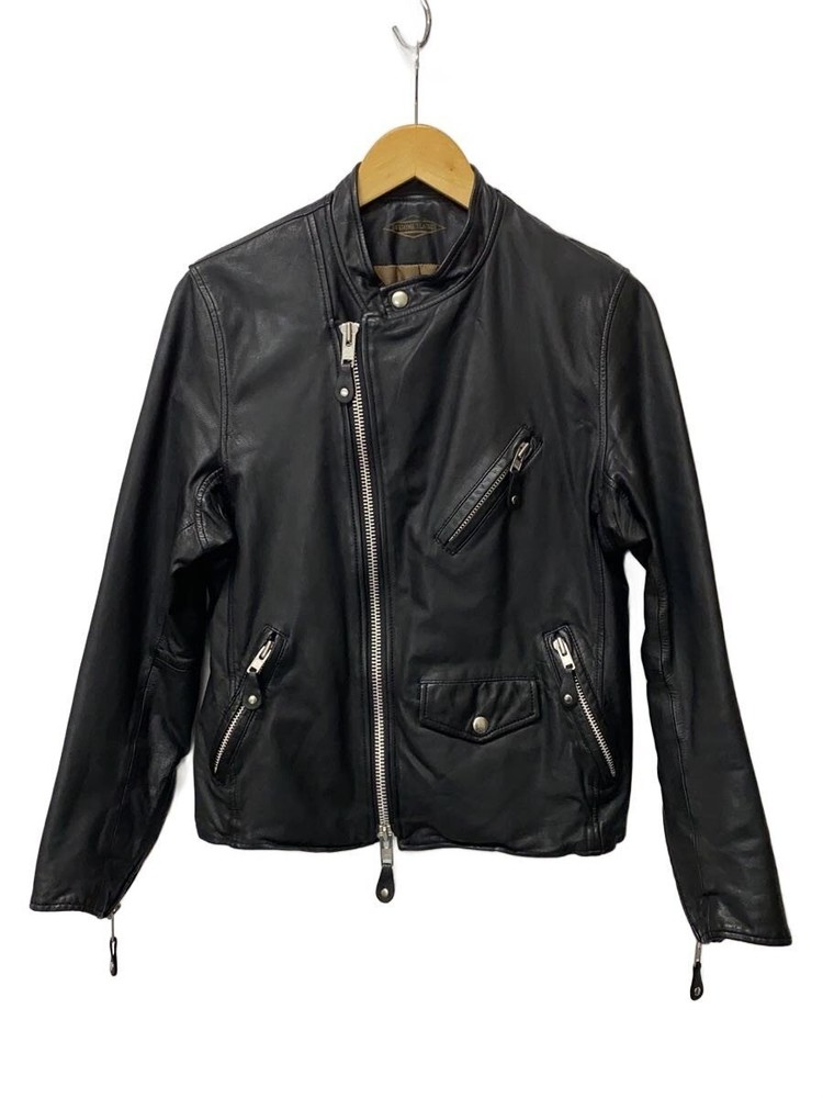 Awesome Leather Jacket Blouson/2/Goat Leather/Blk/Plain/Al-003 2289