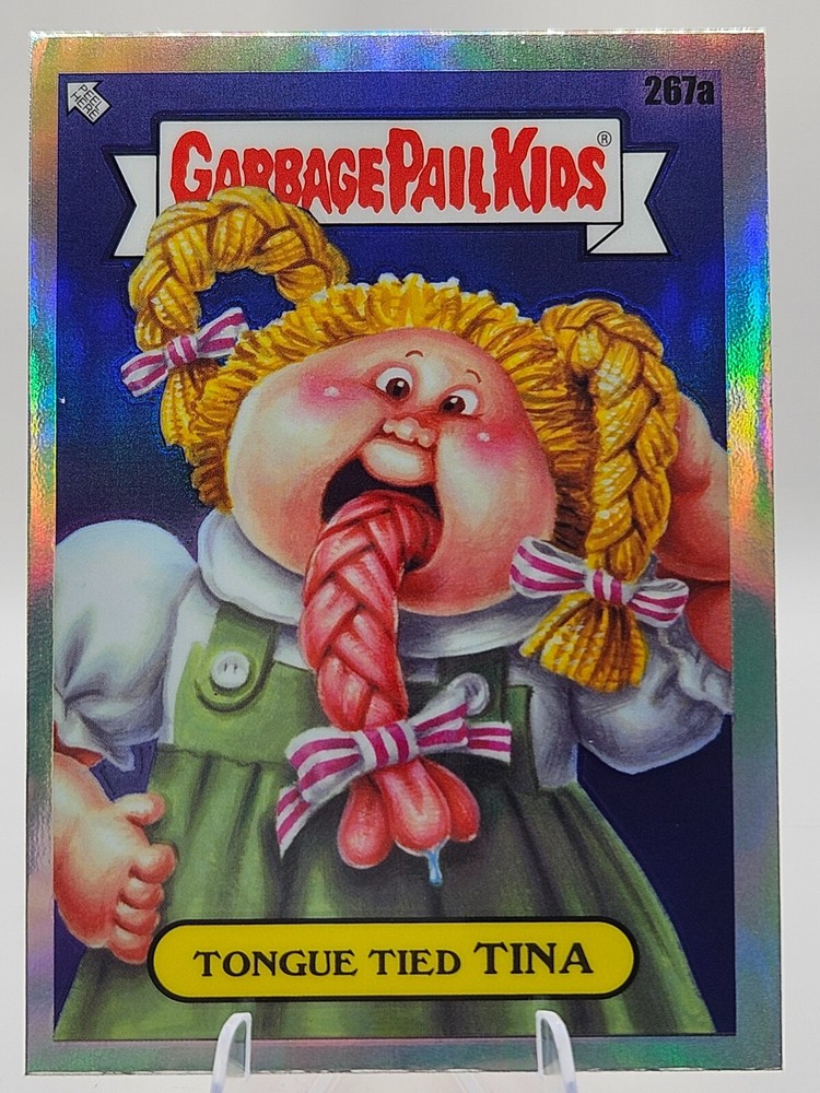 2024 Topps Chrome Garbage Pail Kids Series 7 Tongue Tied TINA Refractor Card