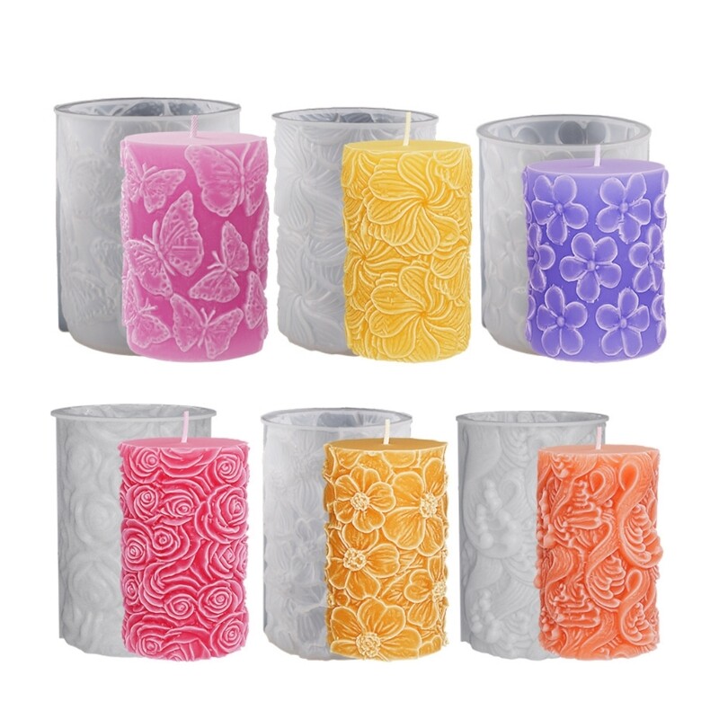 Cylindrical Epoxy Resin Mold Non-stick Scented Silicone Mold Easy Clean