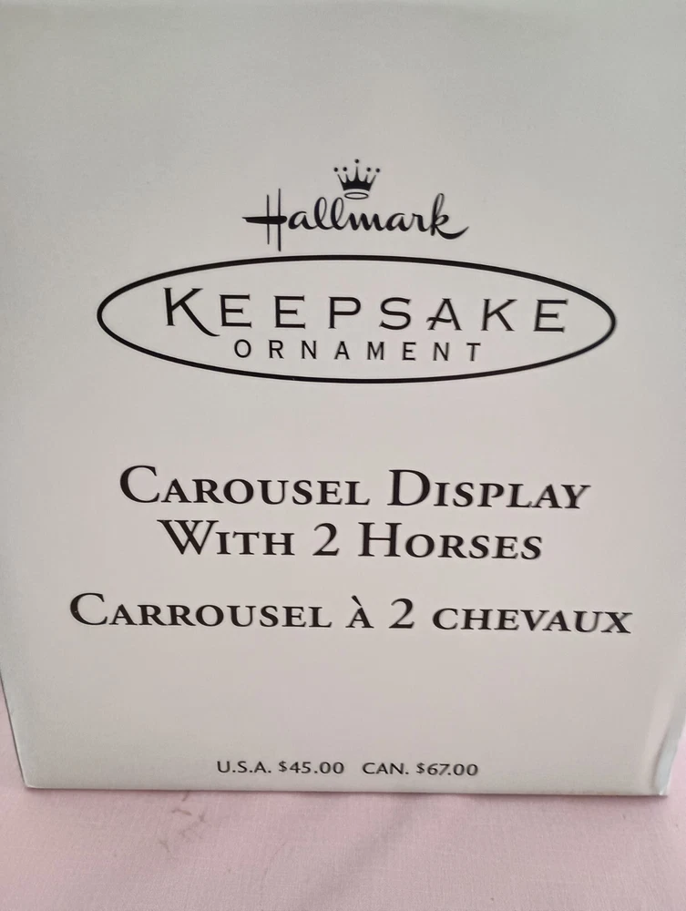 Hallmark Keepsake 2004 Carousel Ornament Display With 2 Horses Qx8481 Music