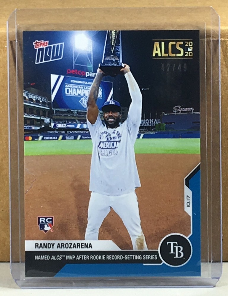 2020 TOPPS NOW #435 RANDY AROZARENA RAYS ROOKIE ALCS MVP Blue Parallel 42/49