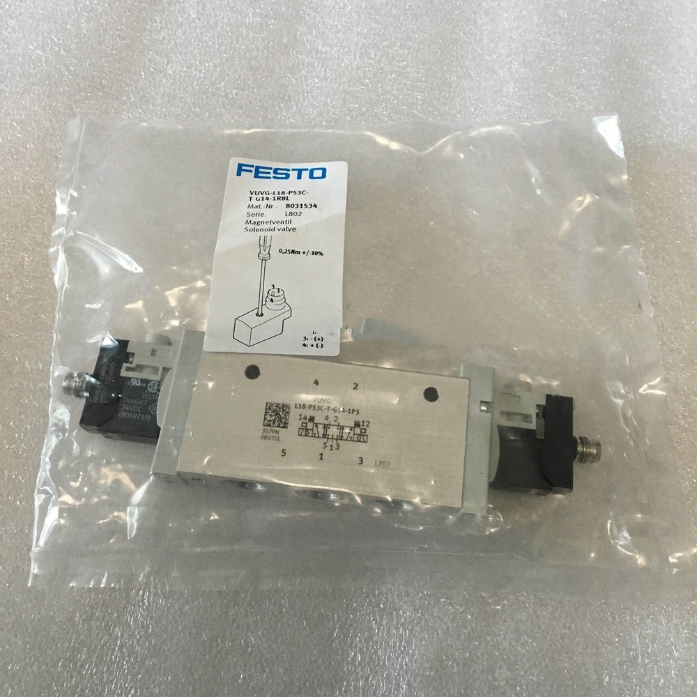 one New Festo VUVG-L18-P53C-T-G14-1R8L 8031534 solenoid valve Quality assurance